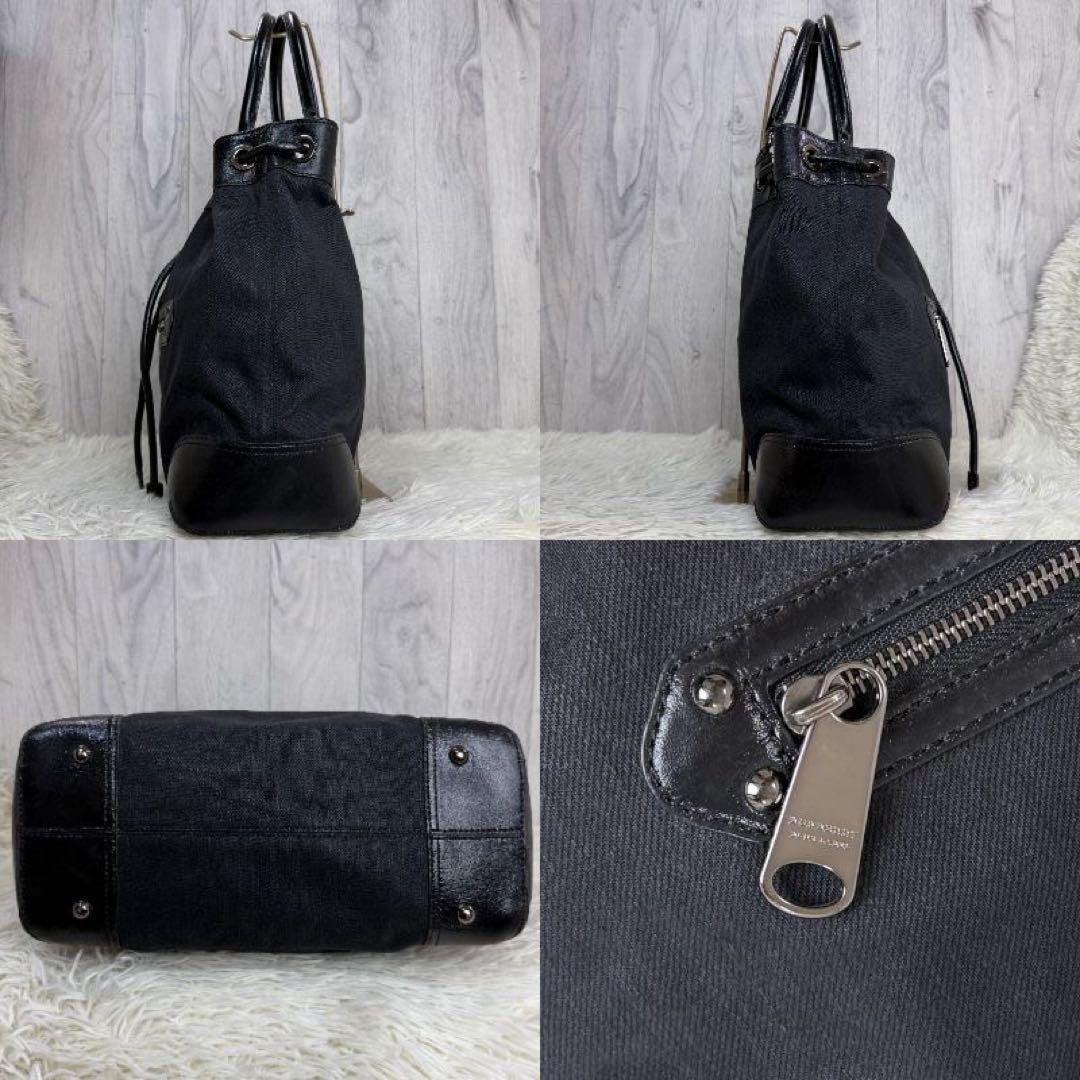 BURBERRY Hand Bag Tote Purse Black Authentic