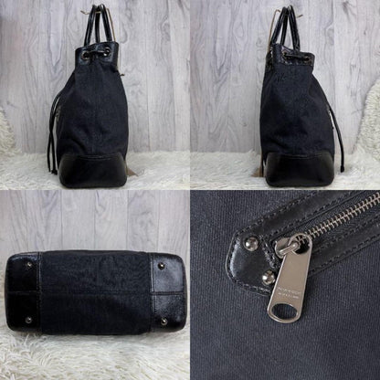 BURBERRY Hand Bag Tote Purse Black Authentic
