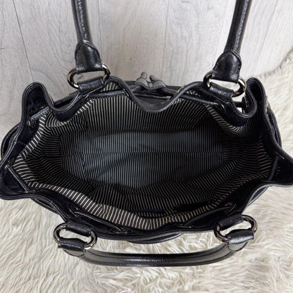 BURBERRY Hand Bag Tote Purse Black Authentic