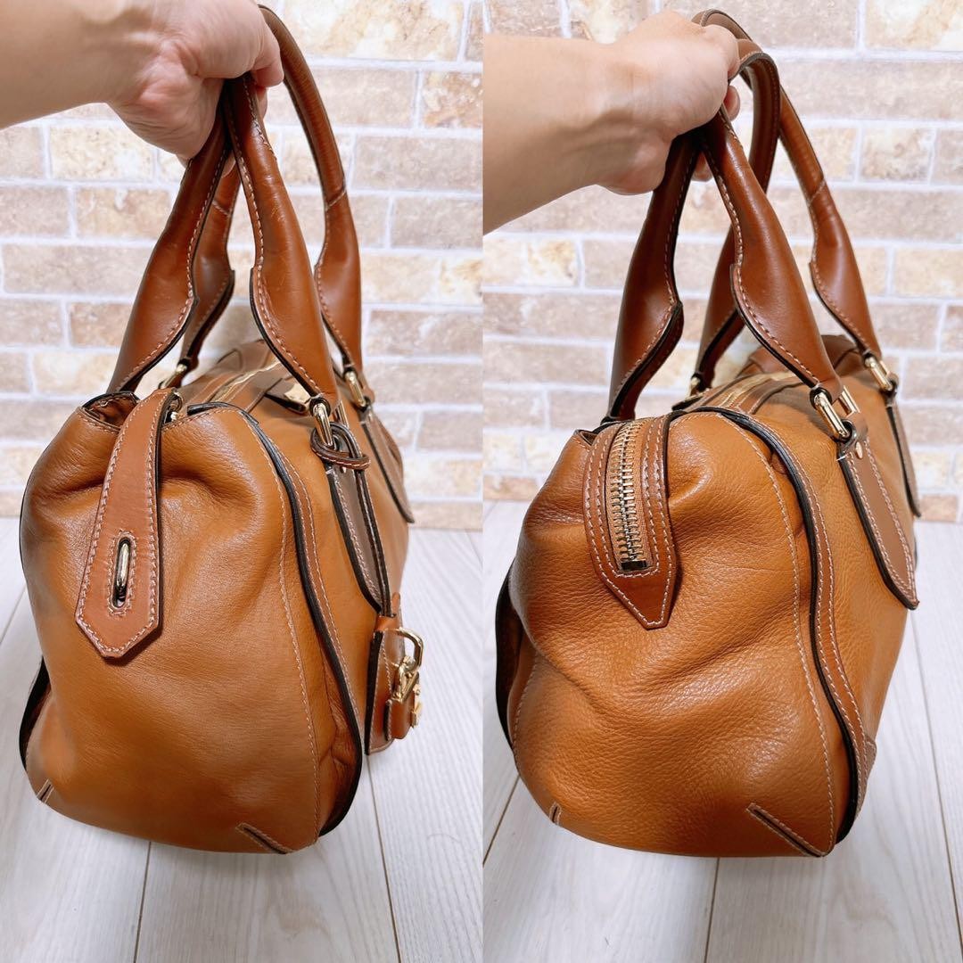 BURBERRY Hand Bag Tote Purse Nova Check Leather Authentic