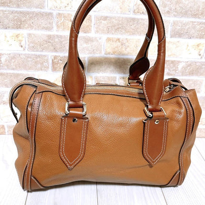 BURBERRY Hand Bag Tote Purse Nova Check Leather Authentic