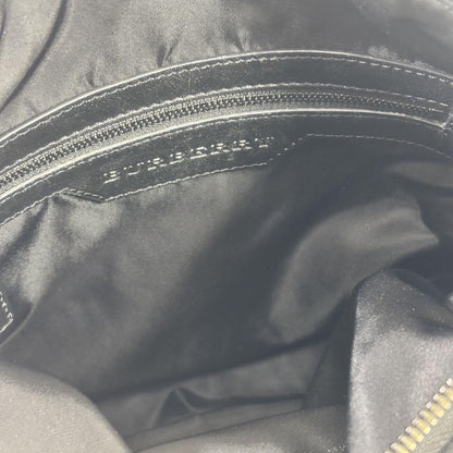 BURBERRY Hand Bag Tote Purse Nylon Leather Black Authentic