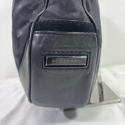BURBERRY Hand Bag Tote Purse Nylon Leather Black Authentic