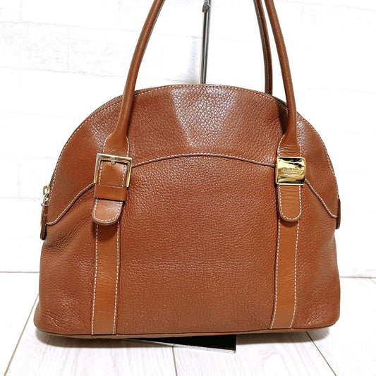 BURBERRYS Hand Bag Tote Purse Nova Check Leather Camel Authentic