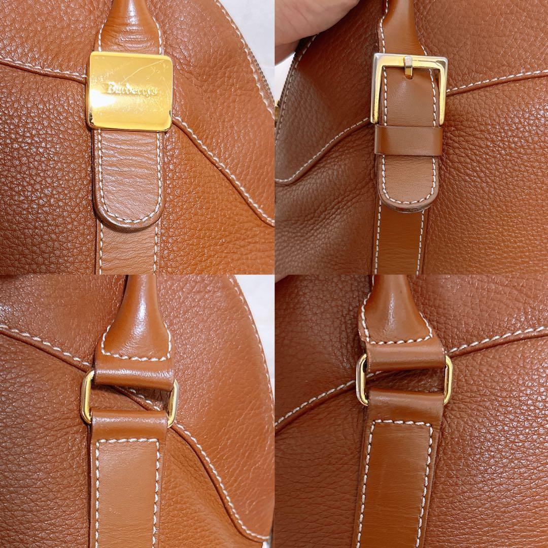 BURBERRYS Hand Bag Tote Purse Nova Check Leather Camel Authentic