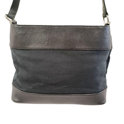 BURBERRY Shoulder Bag Purse Nova Check Canvas Leather Black Authentic