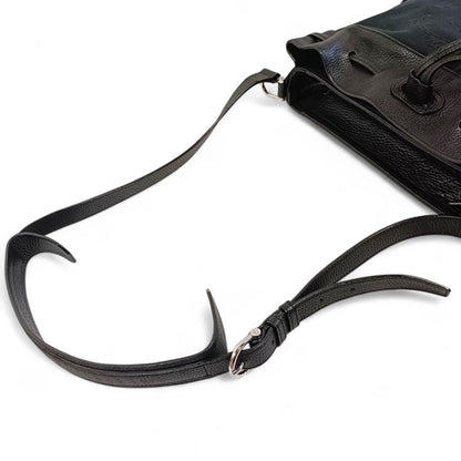 BURBERRY Shoulder Bag Purse Nova Check Canvas Leather Black Authentic