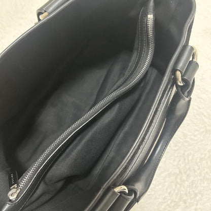 CELINE Hand Bag Tote Purse C Macadam Boogie Leather Suede Black Authentic