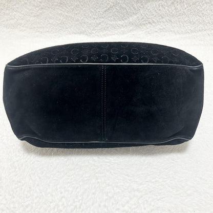 CELINE Hand Bag Tote Purse C Macadam Boogie Leather Suede Black Authentic