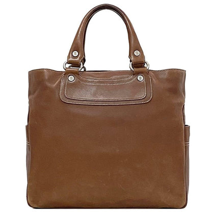 CELINE Hand Bag Tote Purse Boogie Leather Brown Authentic