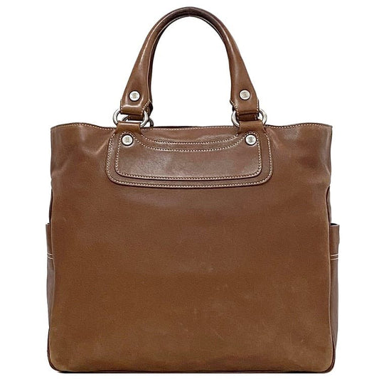 CELINE Hand Bag Tote Purse Boogie Leather Brown Authentic