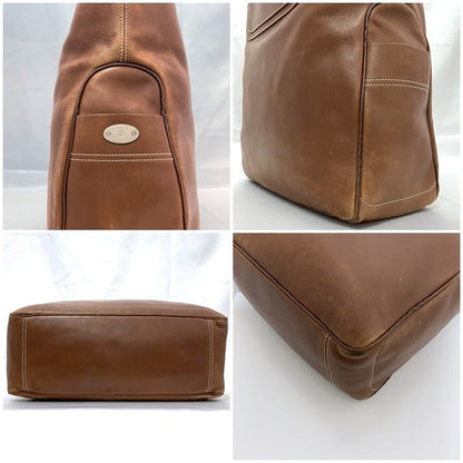 CELINE Hand Bag Tote Purse Boogie Leather Brown Authentic