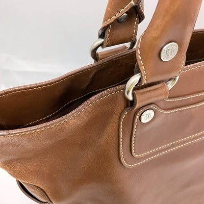 CELINE Hand Bag Tote Purse Boogie Leather Brown Authentic