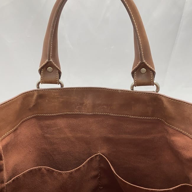 CELINE Hand Bag Tote Purse Boogie Leather Brown Authentic