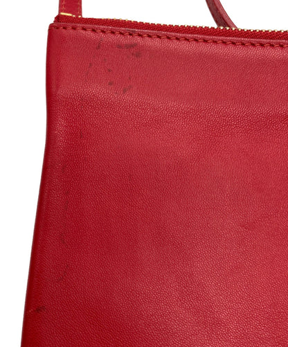 CELINE Shoulder Bag Purse Red Authentic