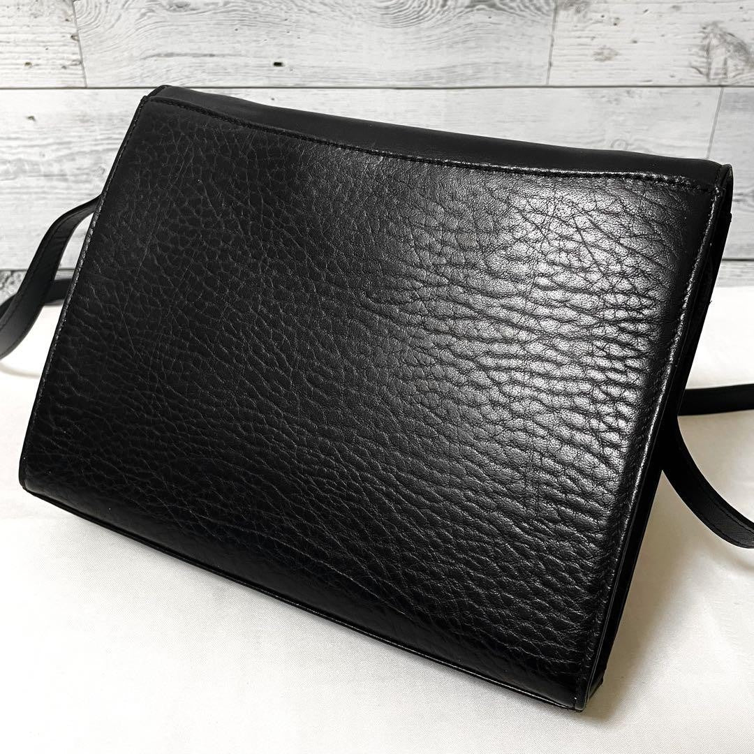 BURBERRYS Shoulder Bag Purse Nova Check Leather Black Authentic