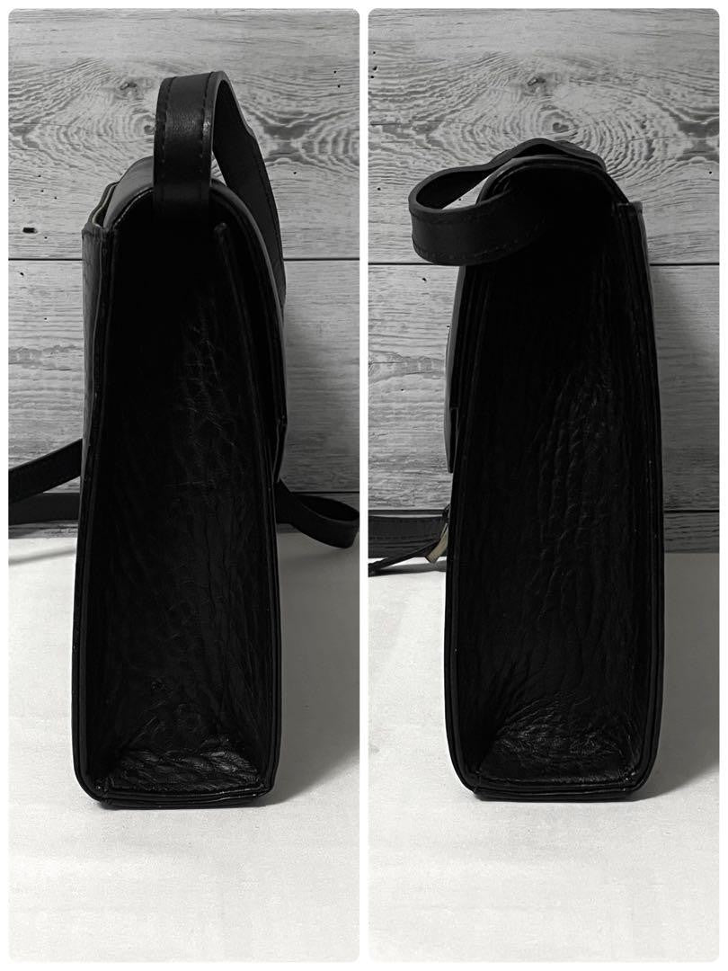 BURBERRYS Shoulder Bag Purse Nova Check Leather Black Authentic