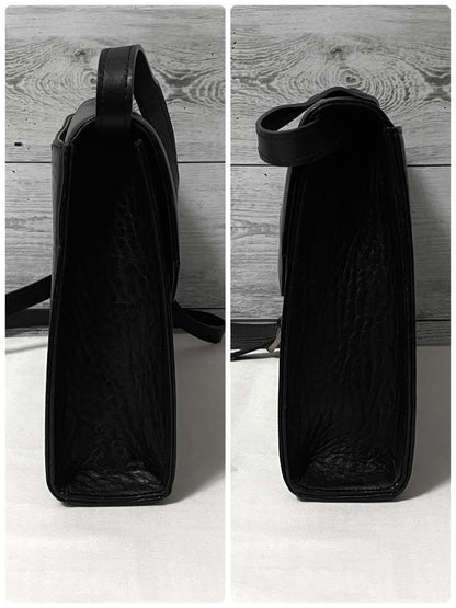 BURBERRYS Shoulder Bag Purse Nova Check Leather Black Authentic