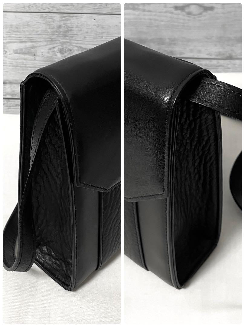BURBERRYS Shoulder Bag Purse Nova Check Leather Black Authentic