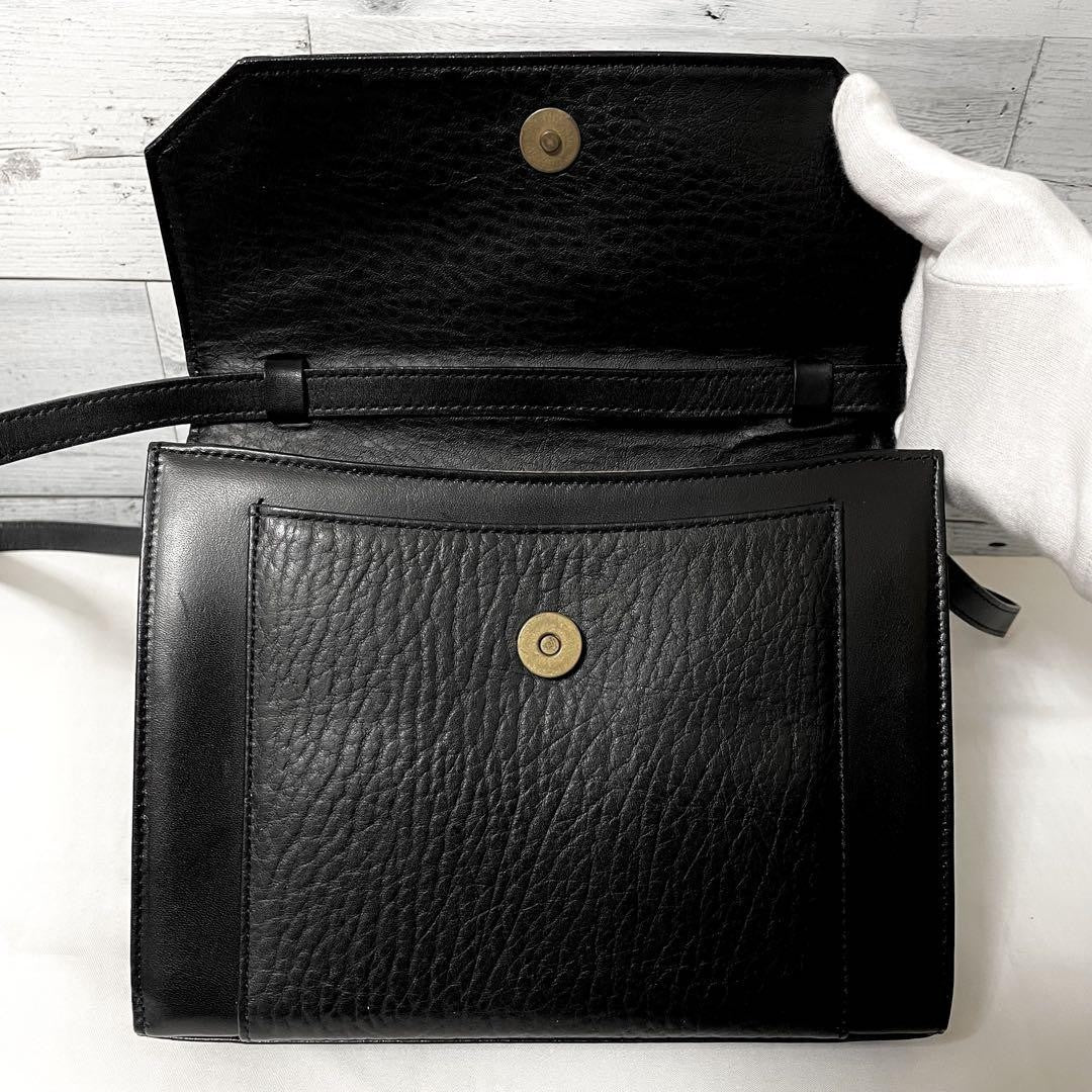 BURBERRYS Shoulder Bag Purse Nova Check Leather Black Authentic