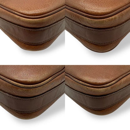 BURBERRYS Shoulder Bag Purse Nova Check Leather Brown Authentic