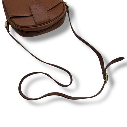 BURBERRYS Shoulder Bag Purse Nova Check Leather Brown Authentic