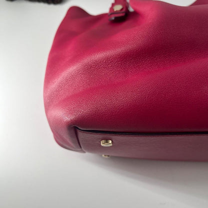 TOD'S Hand Bag Tote Purse Logo Leather Pink Authentic