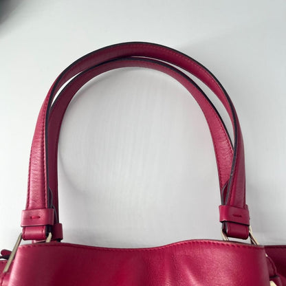 TOD'S Hand Bag Tote Purse Logo Leather Pink Authentic