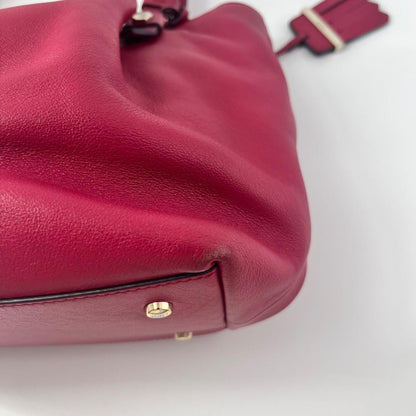 TOD'S Hand Bag Tote Purse Logo Leather Pink Authentic