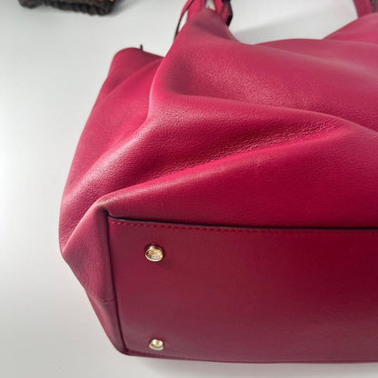 TOD'S Hand Bag Tote Purse Logo Leather Pink Authentic