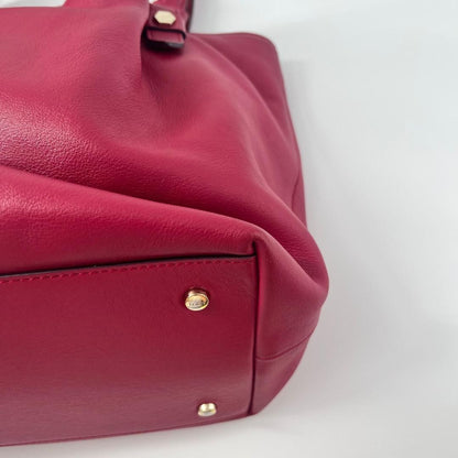 TOD'S Hand Bag Tote Purse Logo Leather Pink Authentic