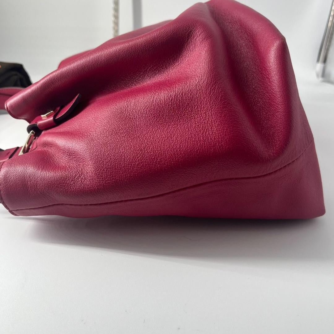 TOD'S Hand Bag Tote Purse Logo Leather Pink Authentic