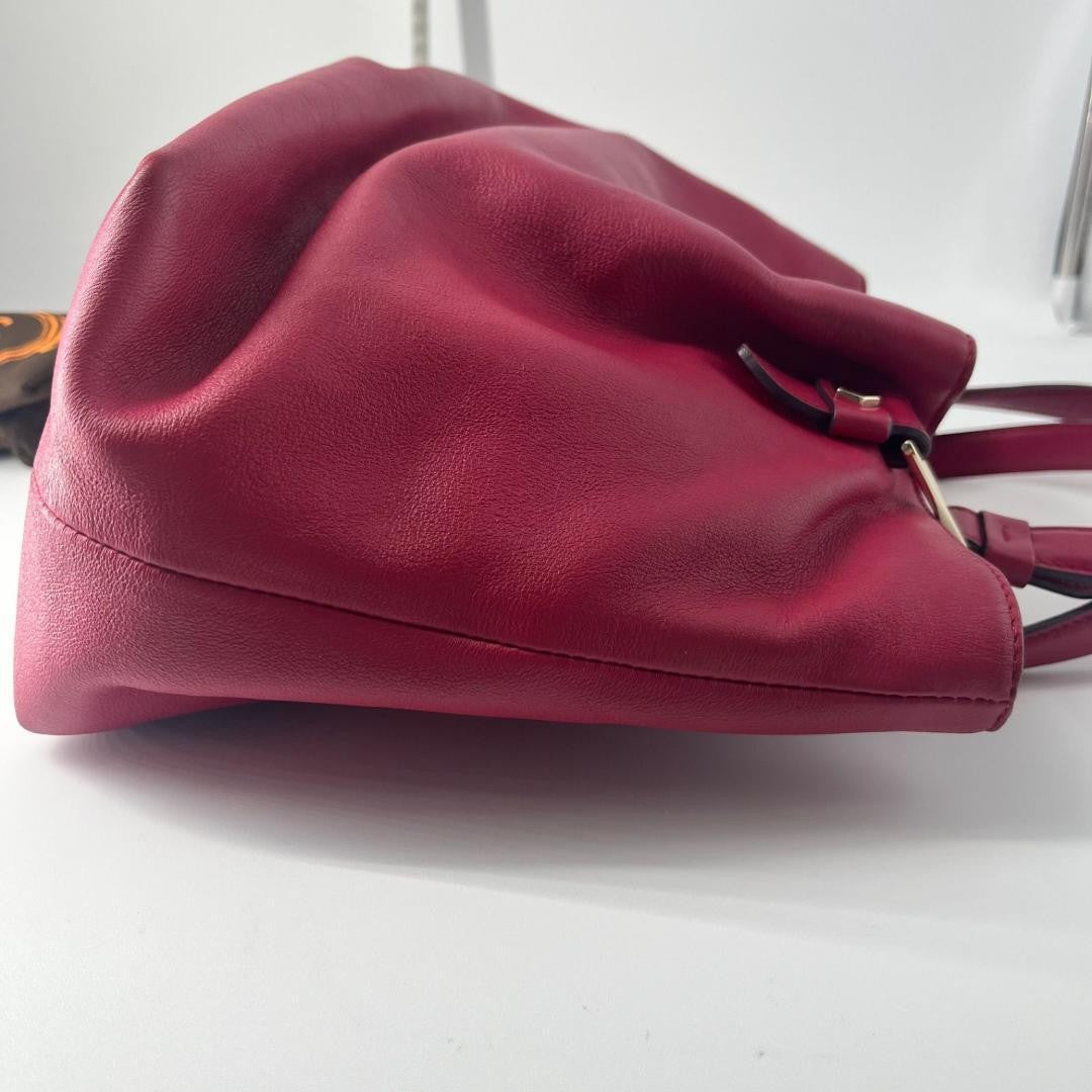 TOD'S Hand Bag Tote Purse Logo Leather Pink Authentic