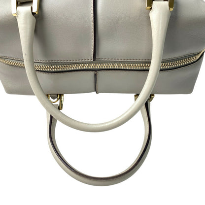 TOD'S Hand Shoulder Bag Tote Purse 2way D-Styling Leather Gray Wine Red Auth