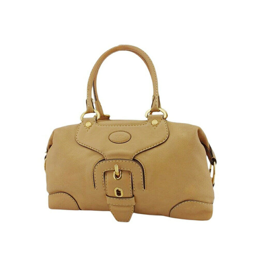 TOD'S Hand Bag Tote Purse Beige Authentic