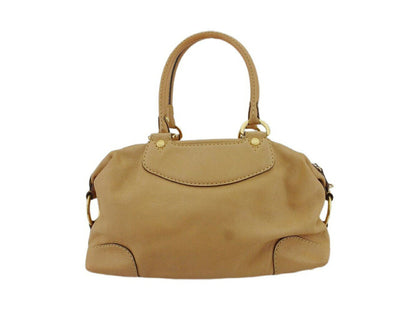 TOD'S Hand Bag Tote Purse Beige Authentic
