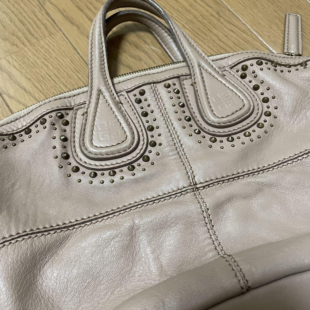 GIVENCHY Hand Bag Tote Purse Nightingale Leather Beige Authentic