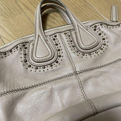 GIVENCHY Hand Bag Tote Purse Nightingale Leather Beige Authentic