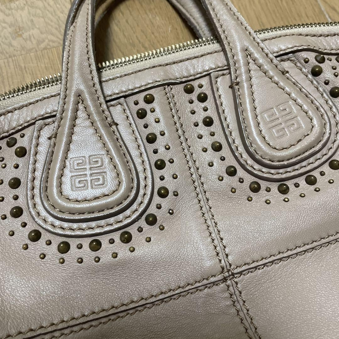 GIVENCHY Hand Bag Tote Purse Nightingale Leather Beige Authentic