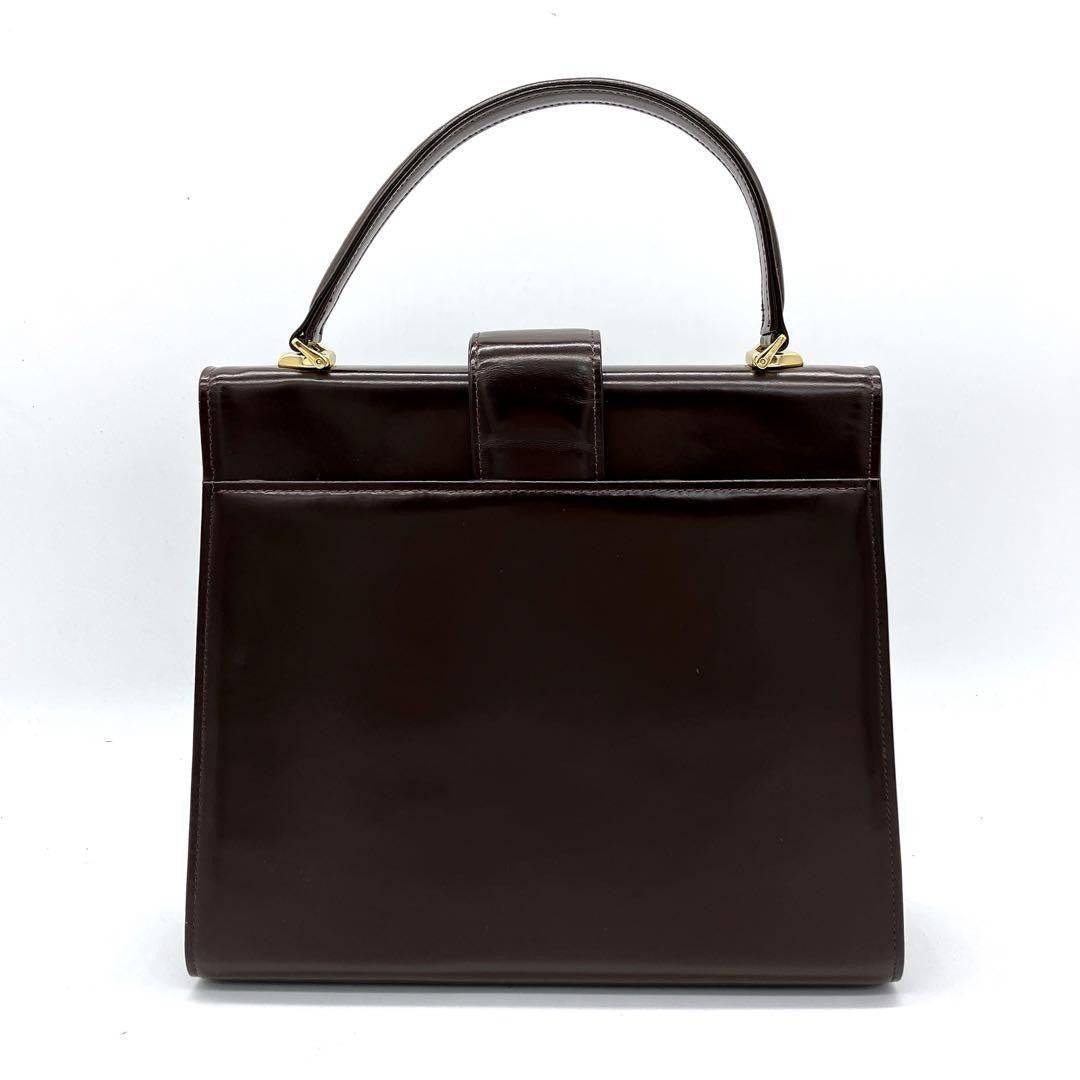 Valentino Garavani Hand Bag Tote Purse Leather Dark Brown Authentic