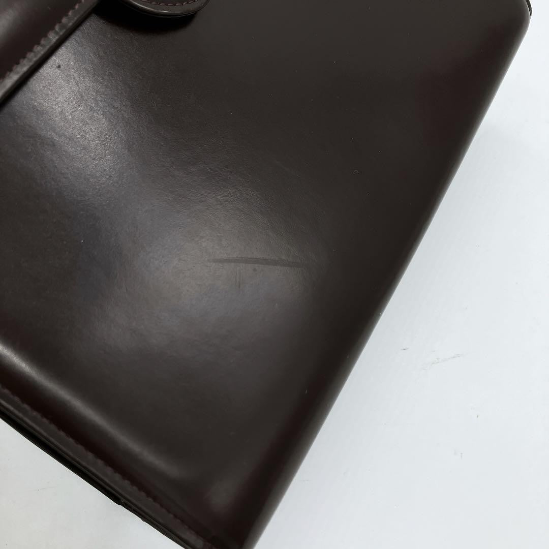 Valentino Garavani Hand Bag Tote Purse Leather Dark Brown Authentic