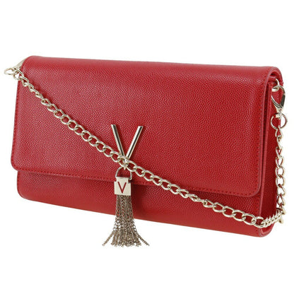 MARIO VALENTINO Shoulder Bag Purse 2way Leather Red Authentic