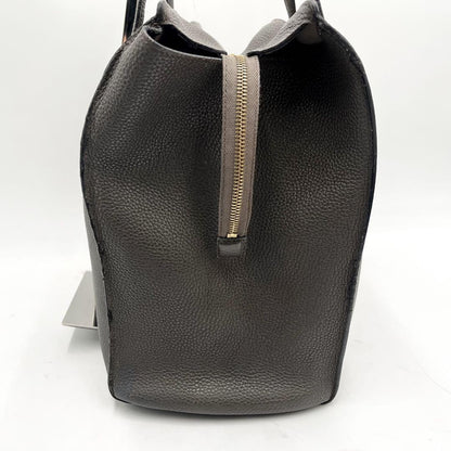Salvatore Ferragamo Hand Bag Tote Purse Gancini Leather Gray Authentic