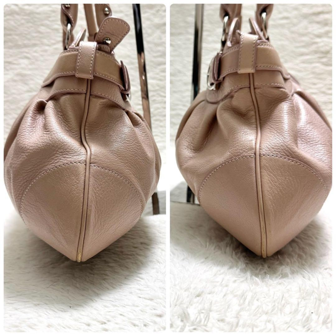 Salvatore Ferragamo Hand Bag Tote Purse Gancini Leather Pink Authentic