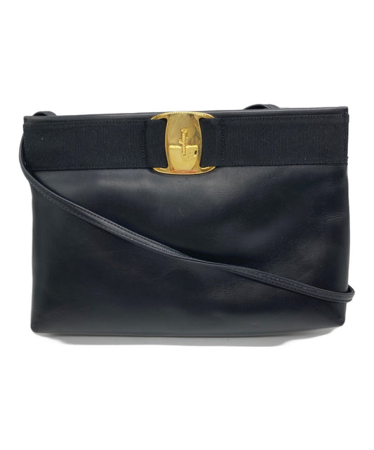Salvatore Ferragamo Shoulder Bag Purse Black Authentic