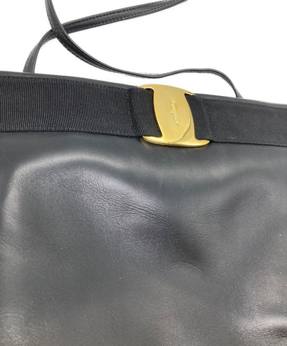 Salvatore Ferragamo Shoulder Bag Purse Black Authentic