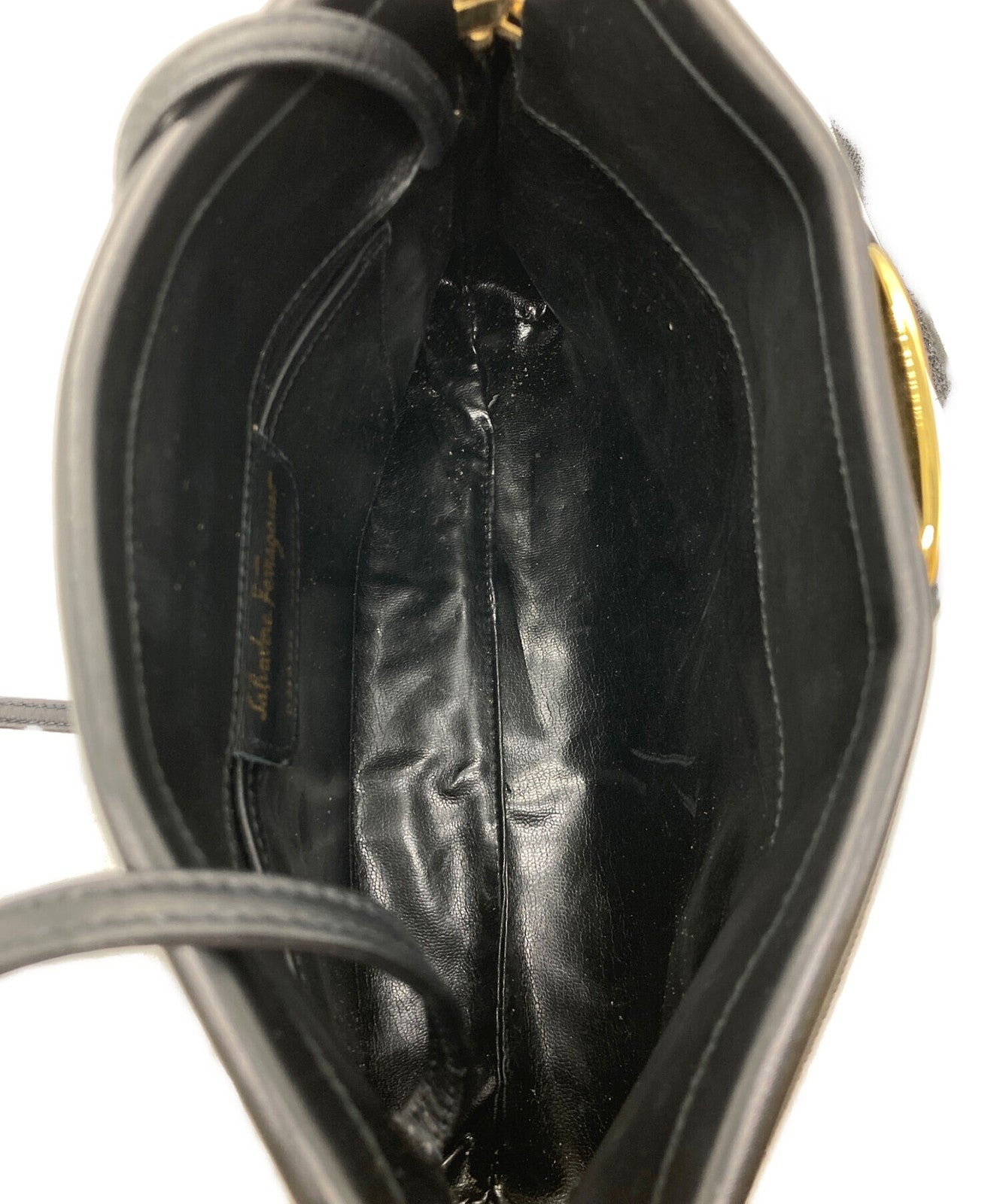 Salvatore Ferragamo Shoulder Bag Purse Black Authentic