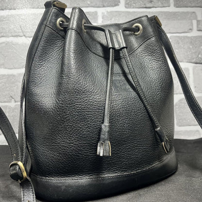 BURBERRY Shoulder Bag Purse Nova Check Leather Black Authentic
