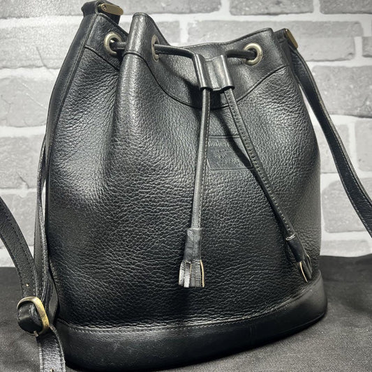BURBERRY Shoulder Bag Purse Nova Check Leather Black Authentic