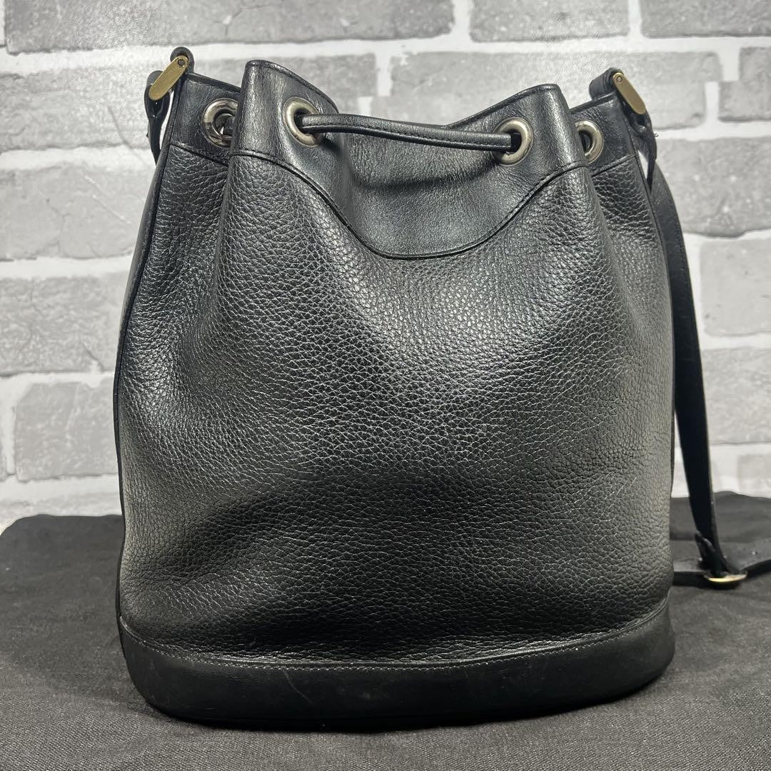 BURBERRY Shoulder Bag Purse Nova Check Leather Black Authentic